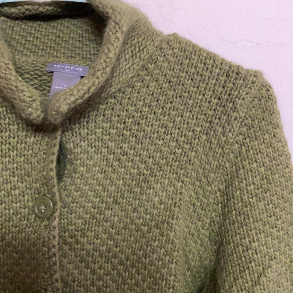 Green knit cardigan
